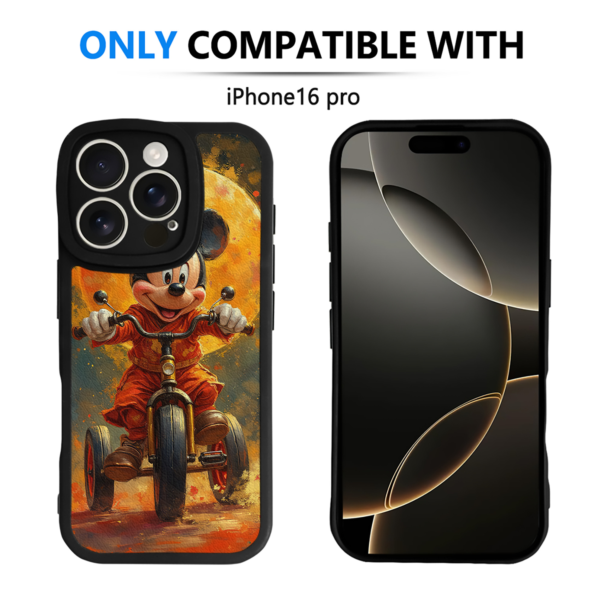 （画像用） ミッキーマウス Mickey Mouse 【iPhone 16シリーズ対応】シリコンスマホケース（レザー調） 材質：シリコン